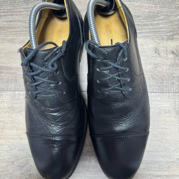 Belvedere Duke Black Leather Lace Up Cap Toe Oxford Shoes Men's Size 9 - Picture 2 of 7